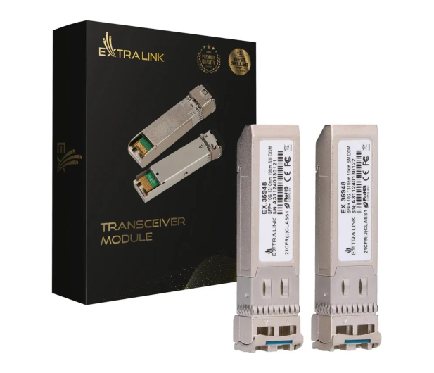 ExtraLink SFP+ 10G 2-pack+ LC/UPC 10km jednomodowy (do HP/Aruba) - 1543002 - zdjęcie 2
